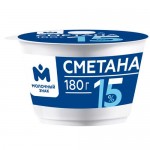 Сметана 15% Молочный Знак, 180г