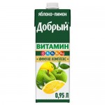 Напиток сокосодержащий Добрый яблочно-лимонный для детей, 950мл