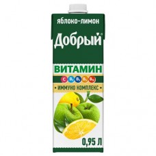 Напиток сокосодержащий Добрый яблочно-лимонный для детей, 950мл в магазинах Перекресток
