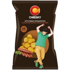 Сыр Cheesky Хрустящая Моцарелла со вкусом охотничьих колбасок, 20г в магазинах Перекресток