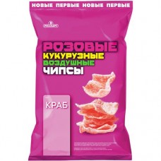 Снеки Русскарт Розовые чипсы кукурузные со вкусом краба воздушные, 70г в магазинах Перекресток