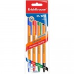 Ручки ErichKrause Orange Classic шариковые цветные R-301, 4шт