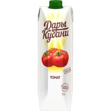 Сок Дары Кубани томатный с мякотью восстановленный с солью и сахаром, 1л в магазинах Перекресток