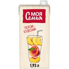 Напиток сокосодержащий Моя Семья Персик-Кудесник из груш, яблок и персиков, 1,93л в магазинах Перекресток