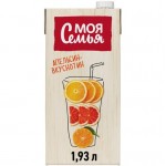 Напиток сокосодержащий Моя Семья АпельсинВкуснотин из апельсина, мандарина и грейпфрута, 1.93л