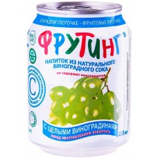 Напиток безалкогольный Фрутинг из виноградного сока с целыми виноградинами негазированный, 238мл в магазинах Перекресток