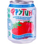 Напиток безалкогольный Фрутинг из клубничного сока с кусочками клубники негазированный, 238мл