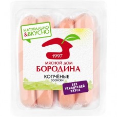 Сосиски варёные Мясной Дом Бородина Копчёные, 470г в магазинах Перекресток