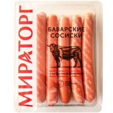 Сосиски варёные Мираторг Баварские категория Б, 350г в магазинах Перекресток