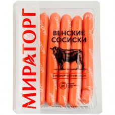 Сосиски варёные Мираторг Венские категория Б, 350г в магазинах Перекресток