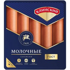 Сосиски варёные Клинский молочные категории Б, 470г в магазинах Перекресток