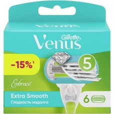 Сменные кассеты Gillette Venus Embrace для бритья, 6шт в магазинах Перекресток