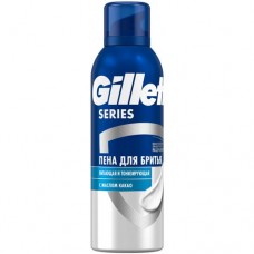 Пена Gillette Series питающая и тонизирующая для бритья, 200мл в магазинах Перекресток