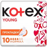 Прокладки Kotex Young нормал 4 капли, 10шт Прокладки Kotex Young нормал 4 капли, 10шт
