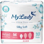 Прокладки My Lady Silky Soft гигиенические ультратонкие M, 10шт Прокладки My Lady Silky Soft гигиенические ультратонкие M, 10шт
