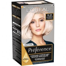 Краска для волос L'Oreal Paris Recital Preference ультраблонд холодный перламутровый 11.21, 174мл в магазинах Перекресток