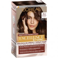 Крем-краска L'Oreal Paris Excellence Creme для волос без аммиака с тройным уходом 4U, 192мл в магазинах Перекресток