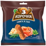 Сухарики Три корочки ржаные со вкусом сёмга с сыром, 100г
