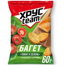 Сухарики Хрусteam Багет Томат-Зелень, 60г в магазинах Перекресток
