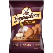 Сухарики-гренки Воронцовские ржаные со вкусом чеснока, 60г в магазинах Перекресток