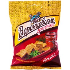 Сухарики-гренки Воронцовские ржаные со вкусом аджики, 60г в магазинах Перекресток