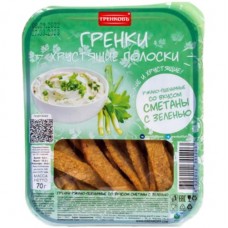 Гренки Гренковъ ржано-пшеничные со вкусом сметаны с зеленью, 70г в магазинах Перекресток