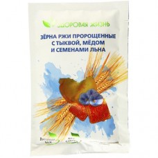 Зерна ржи Здоровая жизнь пророщенные с тыквой мёдом и семенами льна, 35г в магазинах Перекресток
