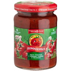 Томатная паста Помидорка с пряными травами и чесноком, 270г в магазинах Перекресток