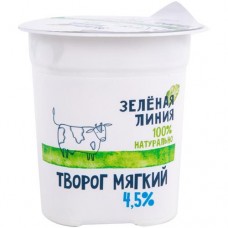 Творог мягкий 4.5% Зелёная Линия, 120г в магазинах Перекресток