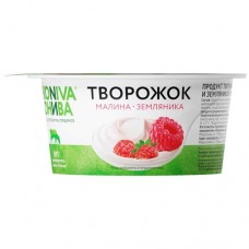 Продукт творожный Эконива Творожок с малиной и земляникой 5%, 125г в магазинах Перекресток