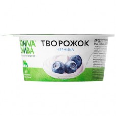 Продукт творожный Эконива Творожок с черникой 5%, 125г в магазинах Перекресток