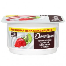 Продукт творожный Даниссимо Сочная Клубника/Киви с наполнителем 5,6%, 110г в магазинах Перекресток