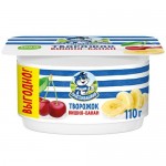 Творожок Простоквашино с вишней и бананом 3.6%, 110г