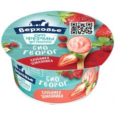 Биотворог Верховье с клубникой и земляникой 4.2%, 120г в магазинах Перекресток
