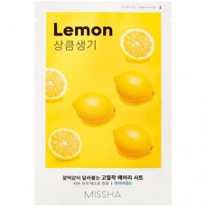 Маска Missha Airy Fit Sheet Mask Lemon для лица освежающая с экстрактом лимона для тусклой кожи, 20мл в магазинах Перекресток