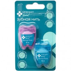 Нить зубная вощеная с мятным вкусом Маркет Dental, 2шт в магазинах Перекресток