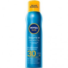 Спрей солнцезащитный Nivea Sun Защита и легкость сухой SPF30, 200мл в магазинах Перекресток