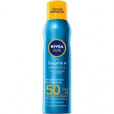 Спрей солнцезащитный Nivea Sun Защита и лёгкость сухой SPF 50, 200мл в магазинах Перекресток