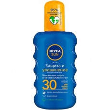 Спрей солнцезащитный Nivea Sun Защита и увлажнение SPF30, 200мл в магазинах Перекресток