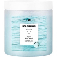 Скраб для тела Mixit Spa Rituals Aqua Salt Scrub увлажняющий солевой экстракты ламинарии-мяты, 250мл в магазинах Перекресток