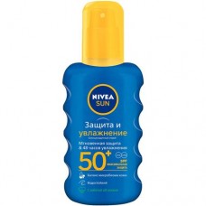 Спрей Nivea Sun Защита и Увлажнение солнцезащитный SPF50+, 200мл в магазинах Перекресток