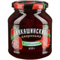 Варенье Лукашинские Домашнее клубничное, 450г в магазинах Перекресток