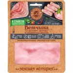 Ветчина варёная Мясная История из цельного окорока свинины категория А, 200г