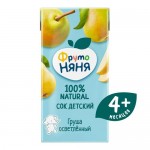 Сок ФрутоНяня грушевый без сахара, 200мл