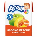Сок детский Агуша Персик-Яблоко с мякотью с 5 месяцев, 200мл