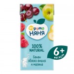 Нектар ФрутоНяня яблоко-банан-вишня-малина Снежный карнавал неосветлённый 6 месяцев+, 200мл