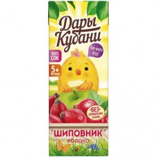 Сок Дары Кубани яблочно-шиповниковый восстановленный осветлённый для детского питания, 200мл в магазинах Перекресток