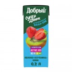 Напиток сокосодержащий Добрый Active kid яблоко-клубника-киви, 200мл