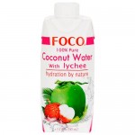 Кокосовая вода Foco с соком личи, 330мл