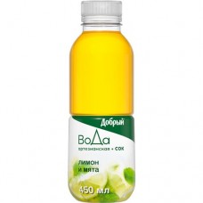 Вода сокосодержащая Добрый Сочный лимон и мята, 450мл в магазинах Перекресток